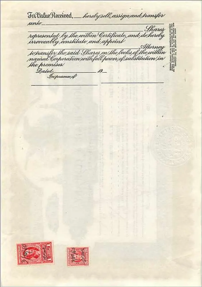 Action de participation de la société John Blair & Company — Delaware — n° B-355 - Reverso