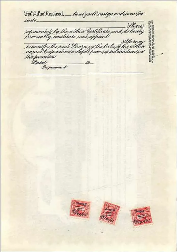 John Blair & Company — Acción de la clase B — Corporation Supply Co. Chicago - Reverso