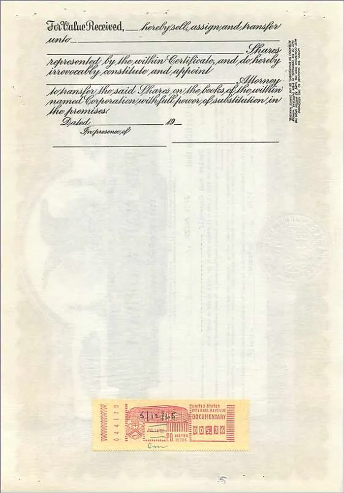Ação de participação da sociedade John Blair & Company — ação de classe B — editor Corporation Survy Co., Chicago - Verso