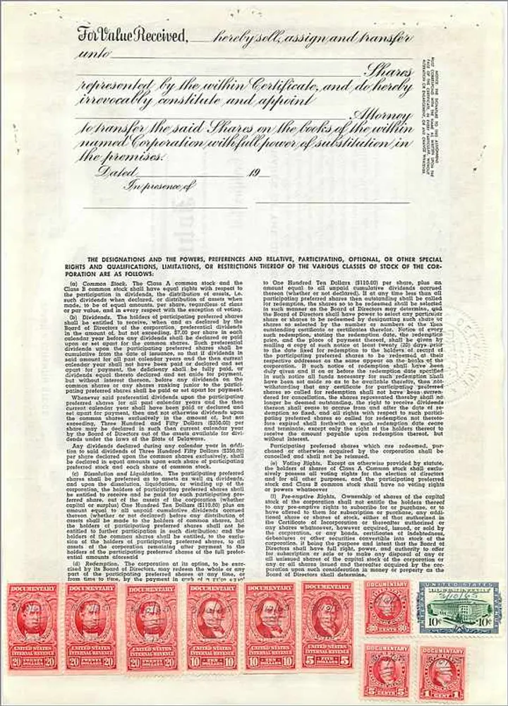 Ação da empresa John Blair & Company — Delaware — n° 4 - Verso