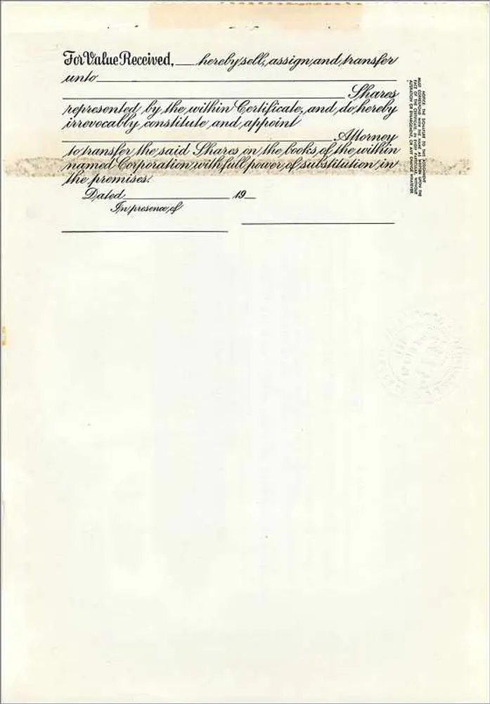 Acción de la sociedad John Blair & Company — acción de clase A — Delaware - Reverso
