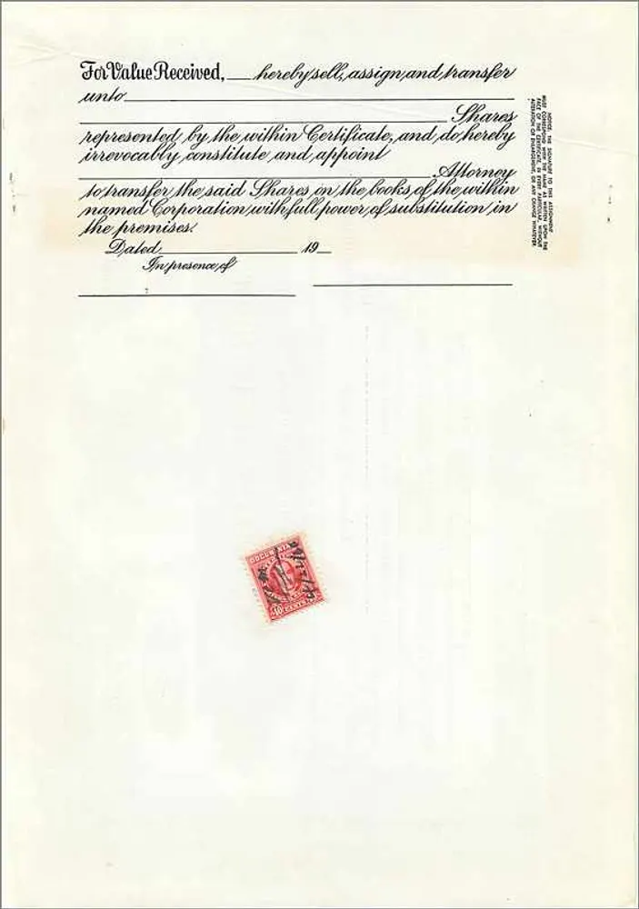 Aktienanteil der John Blair & Company — Delaware — Nr. 43 - Rückseite