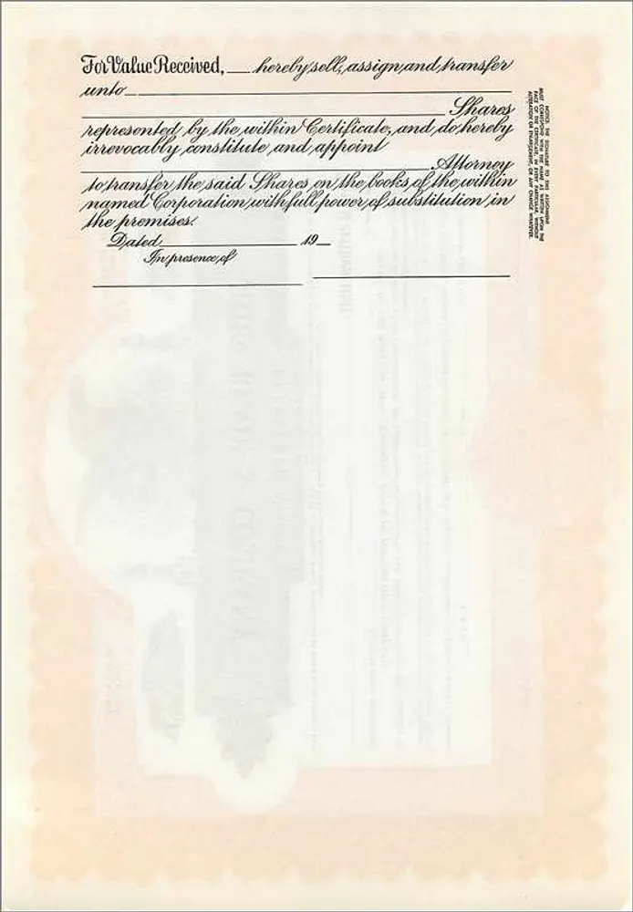 Ação de participação preferencial — John Blair & Company — Corporation Supply Co. Chicago - Verso
