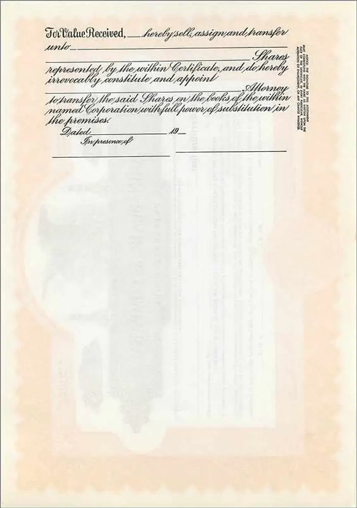 Ação da empresa — John Blair & Company — Corporation Supply Co. Chicago - Verso