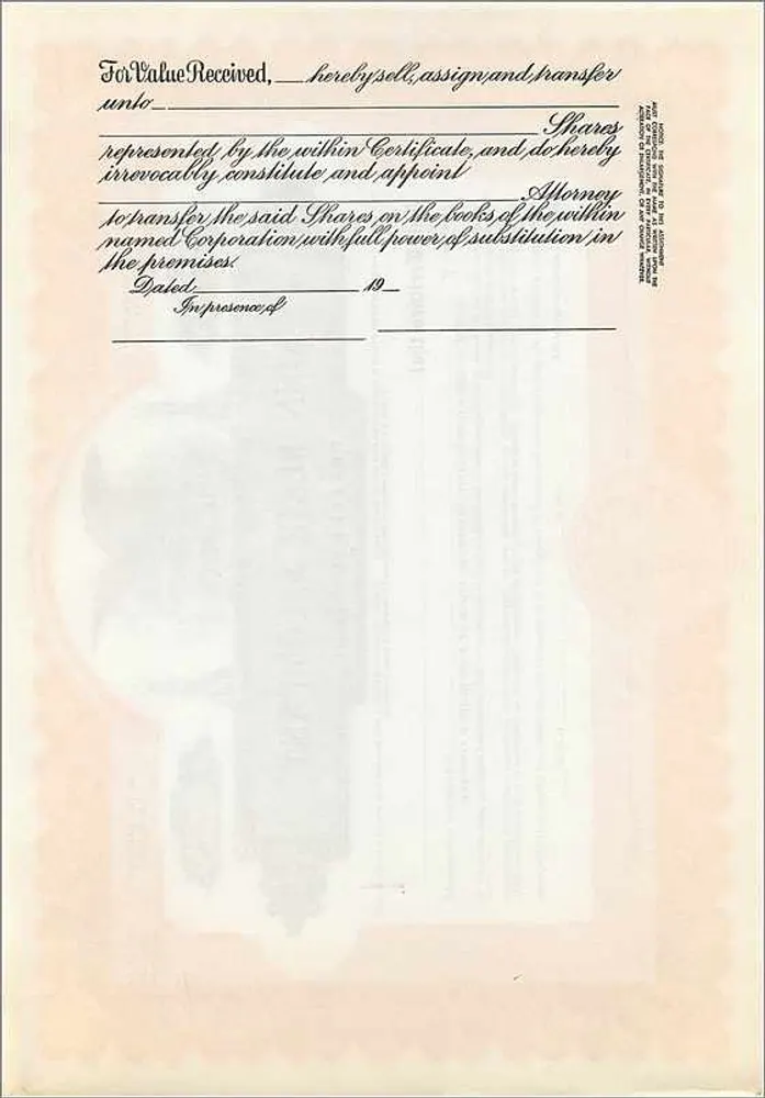 Acionista de John Blair & Company — certificado de preferência — Delaware - Verso