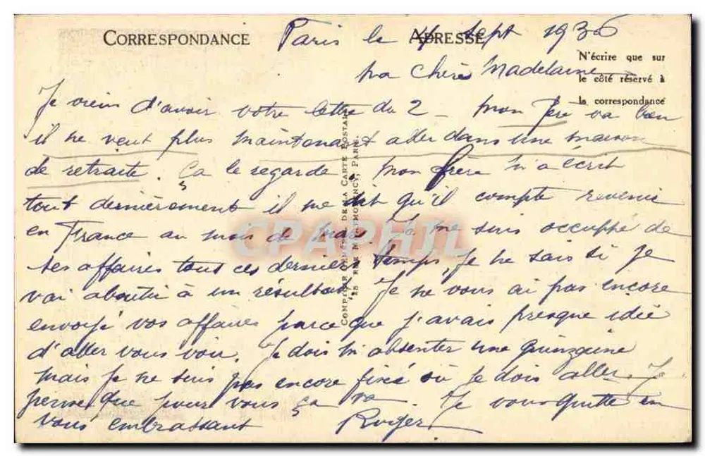 Paris — A Torre Saint-Jacques — ND — N°84 - Verso