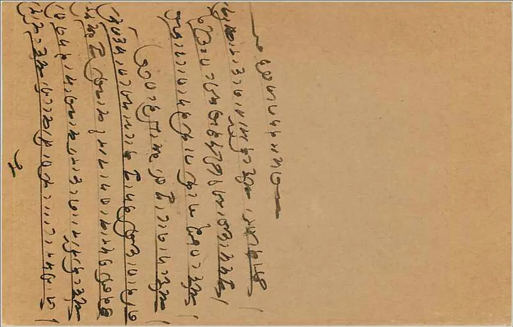 Carta postal de Bombay — texto em malayalam — editor indeterminado - Verso