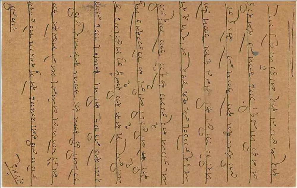 Carta postal indiana — texto em escrita devanagari — editor India Post - Verso