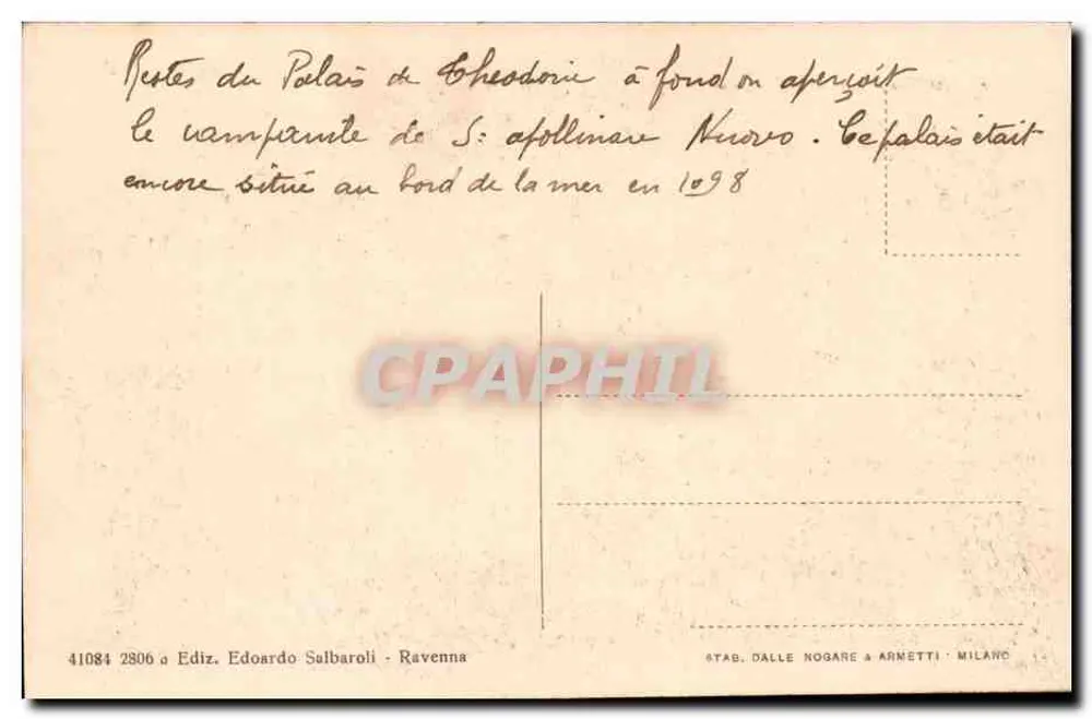 Ravenna - Palazzo di Teodorico — Verlag Edoardo Salbaroli, Nr. 41084 - Rückseite