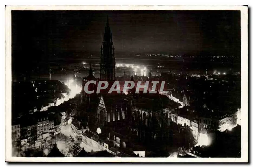 Antwerpen — Nachtsicht der Kathedrale und des Scheldts — Van Loo-Edition, Nr. 118 - Vorderseite