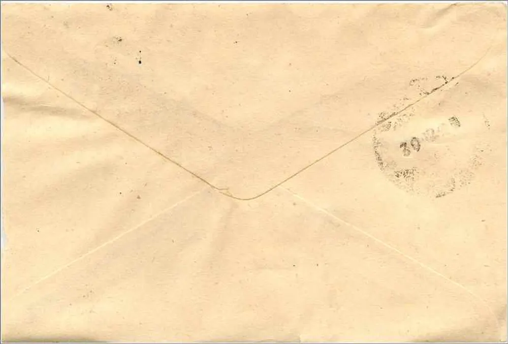 Jaipur — Envelope com endereço para Mittal Stamp Co — selos Gandhi e 100 INR - Verso