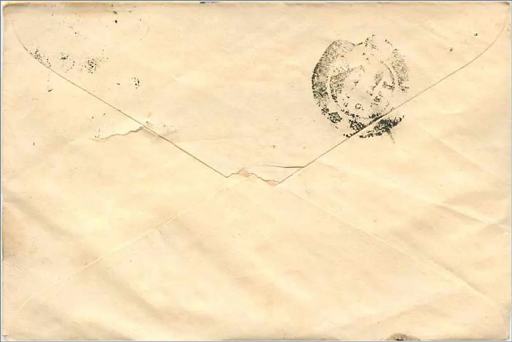 Kartka pocztowa do B.K. Poddar, Stamp Syndicate, Kalkuta — znak pocztowy 100 p. i pieczątka zdatowania Goochsero - Rewers