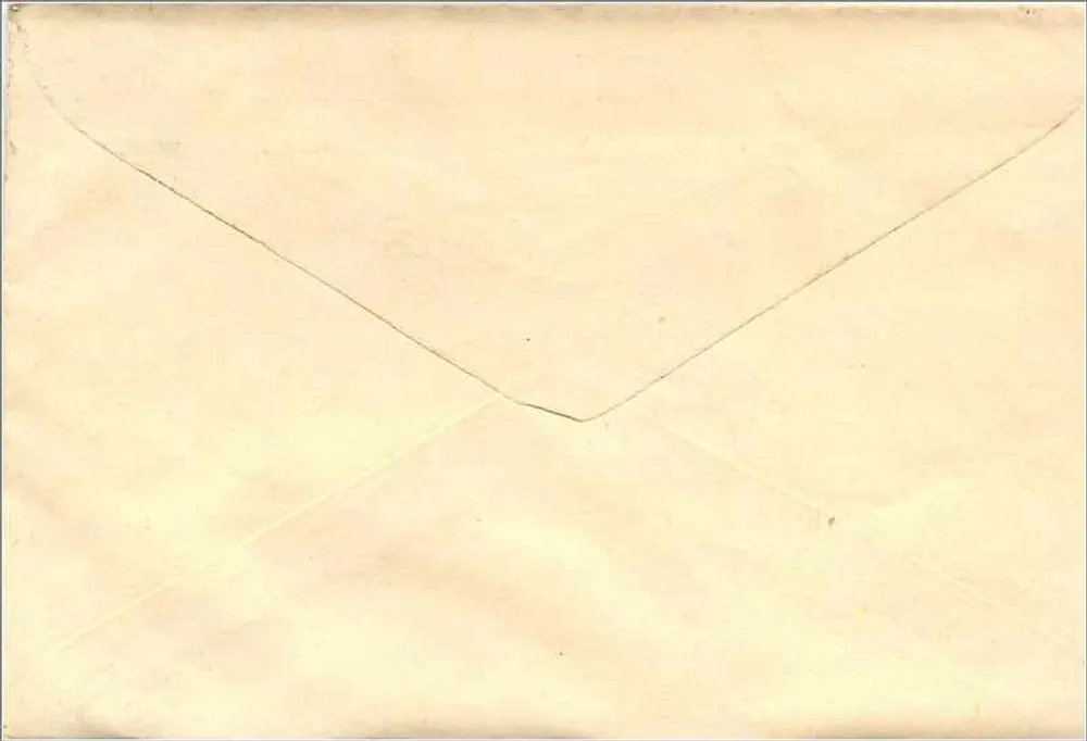Envelope endereçado à Mittal Stamp Co. em Jaipur — selo de 100 INR - Verso