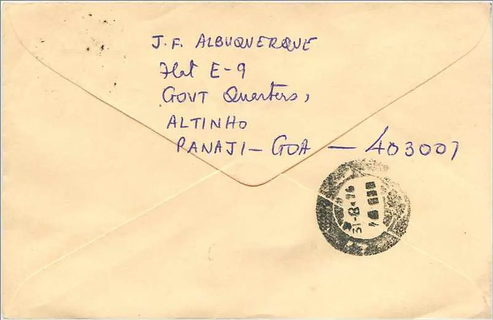 Jaipur — Envelope endereçado à empresa M s. Mittal Stamp Co. — G.P.O. Caixa Postal No. 253, Jaipur 302 001 - Verso