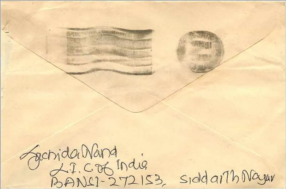 Carte postale indienne — timbres Gandhi et Ashoka — Mittal Stamp Company, Jaipur - Verso
