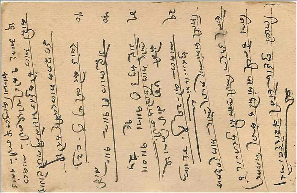 Estado de Jaipur — Carta postal — Editor: Estado de Jaipur, número de série não visível - Verso