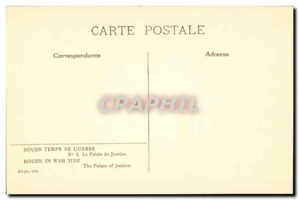 Rouen — Das Palais de Justice — Julien Felt, 1916 - Rückseite