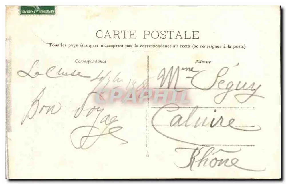 Sentido da carta postal - Verso