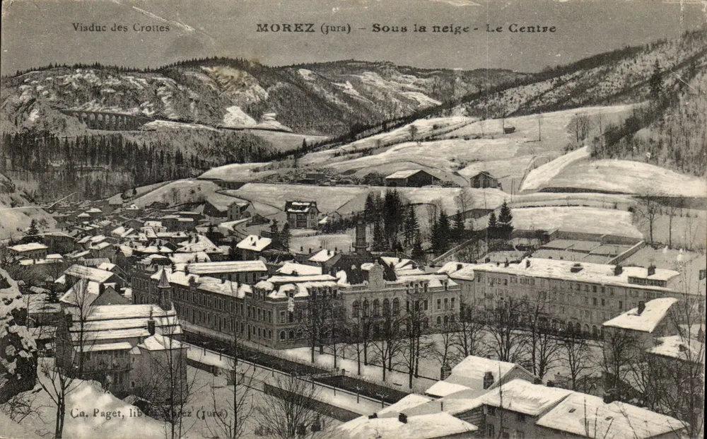 Morez (Jura) — Sob a neve — O Centro — Ca. Paget, lib. Morez (Jura) - Frente