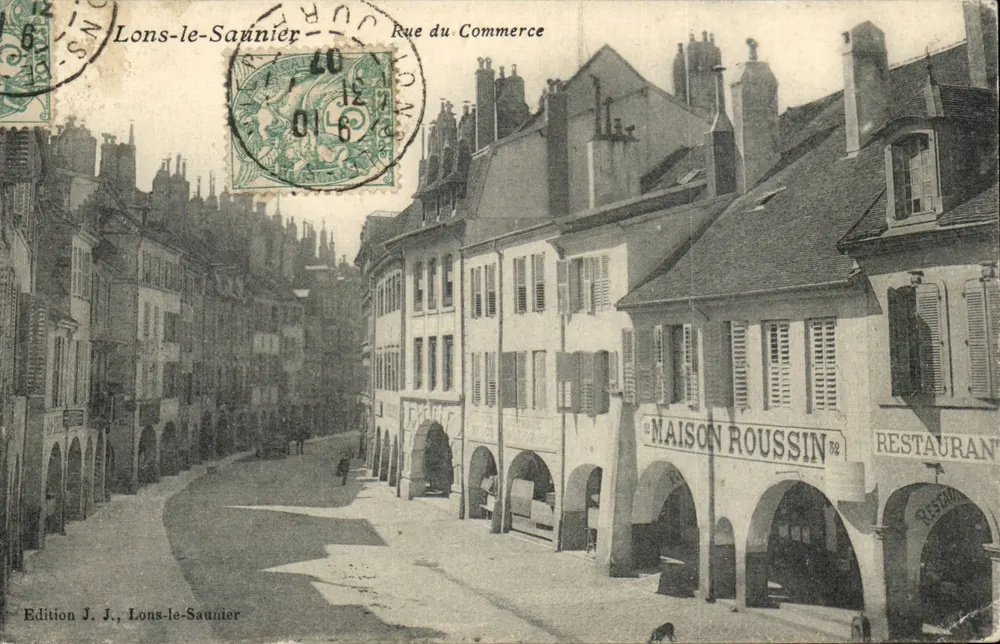 Lons-le-Saunier — Rue du Commerce — Edição J. J., Lons-le-Saunier - Frente