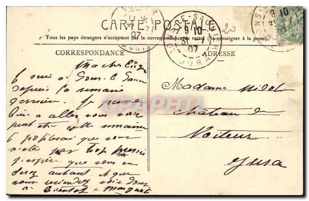 Lons-le-Saunier — Rue du Commerce — Edição J. J., Lons-le-Saunier - Verso