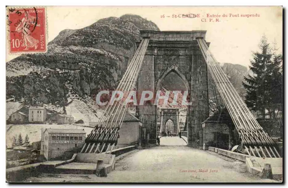 St-Claude — Entrada do Ponte Suspensa — Cl. P. R. — Turismo, Alto Jura - Frente