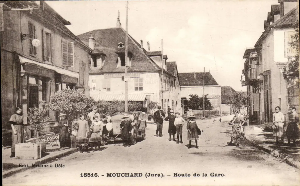 Mouchard (Jura) — Strada della Stazione — Edit. Mitaine a Dôle, n° 18516 - Recto