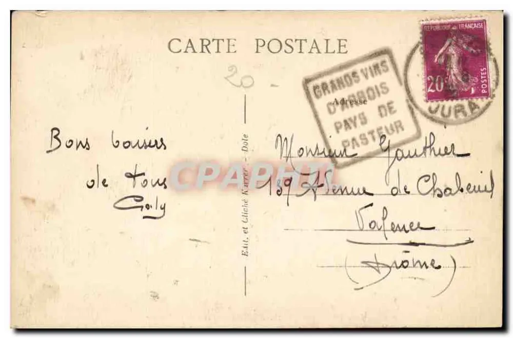 Arbois — Plein de la Liberté — Jura Pittoresque 72 - Achterkant