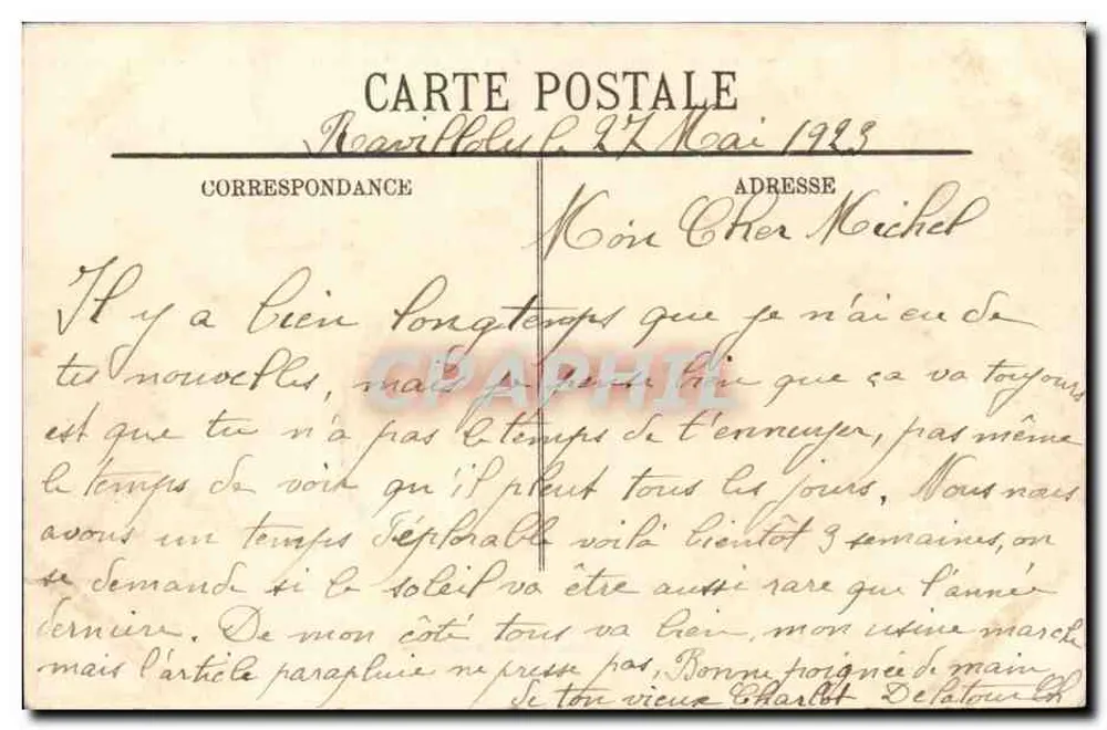 Saint-Claude (Jura) — O Ponte Suspensa em Favell — Editor LL, n°2 - Verso