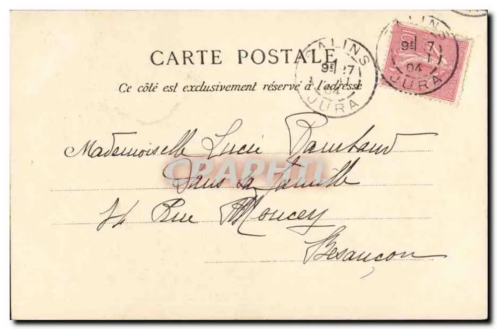 Salins - Quai Volatte e Forte Belin — Excursão na Franche-Comté — editor P. Moll, Besançon - Verso