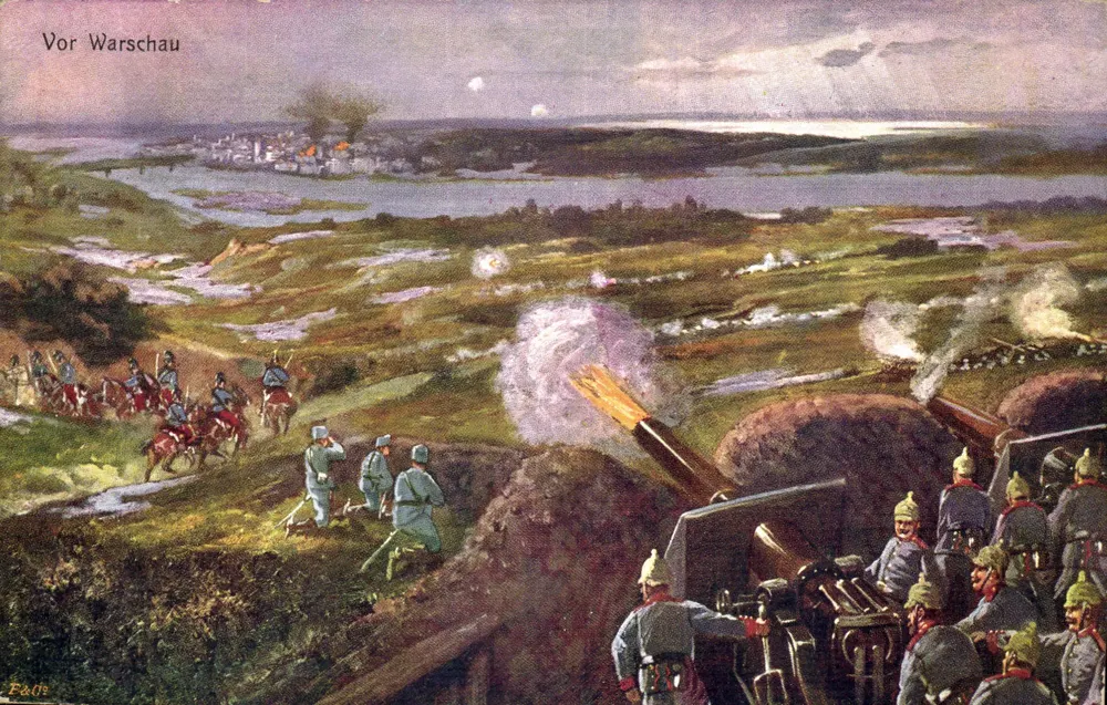 Schlacht bei Warschau — Kampfszene mit Kanonen und Kavallerie — Ausgabe Paris, n° 145 - Vorderseite