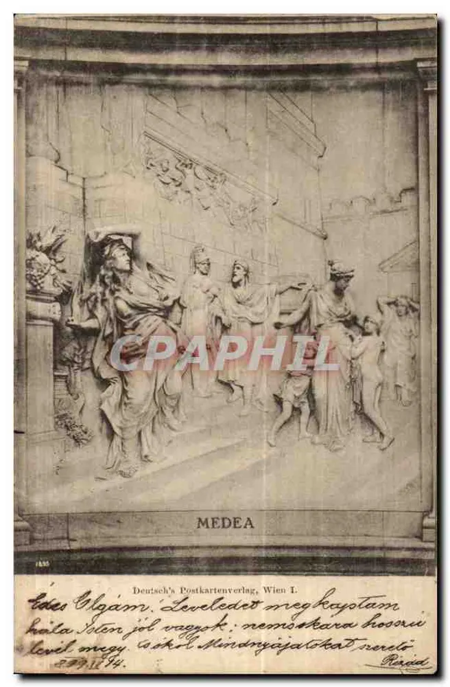 Médea — skulpturales Relief — Deutsch's Postkartenverlag, Wien L. - Vorderseite