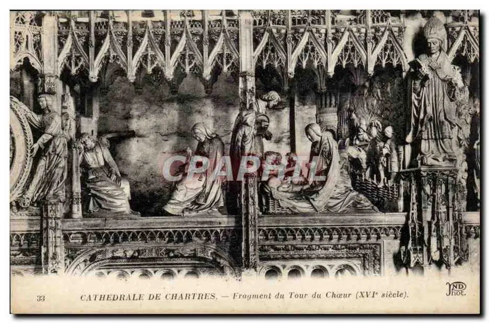 Kathedrale von Chartres — Fragment des Chorwegs (16. Jahrhundert) — JND Hoc. - Vorderseite