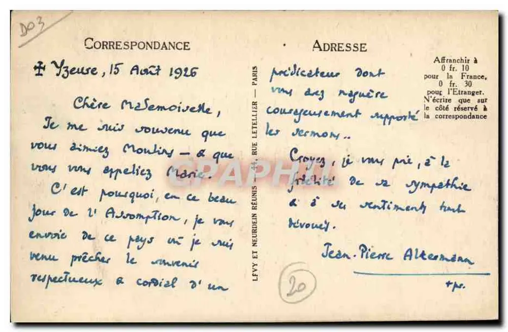 Moulins — A Abside da Catedral — LL - Verso