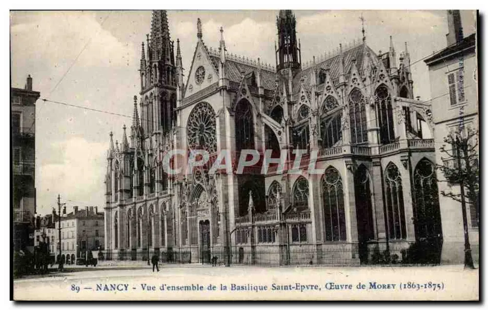 NANCY — Übersicht der Basilika Saint-Epvre, Werk von MOREY (1863-1875) - Vorderseite