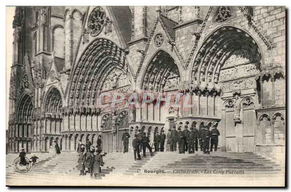 Bourges — Kathedrale — Die Fünf Portale - Vorderseite