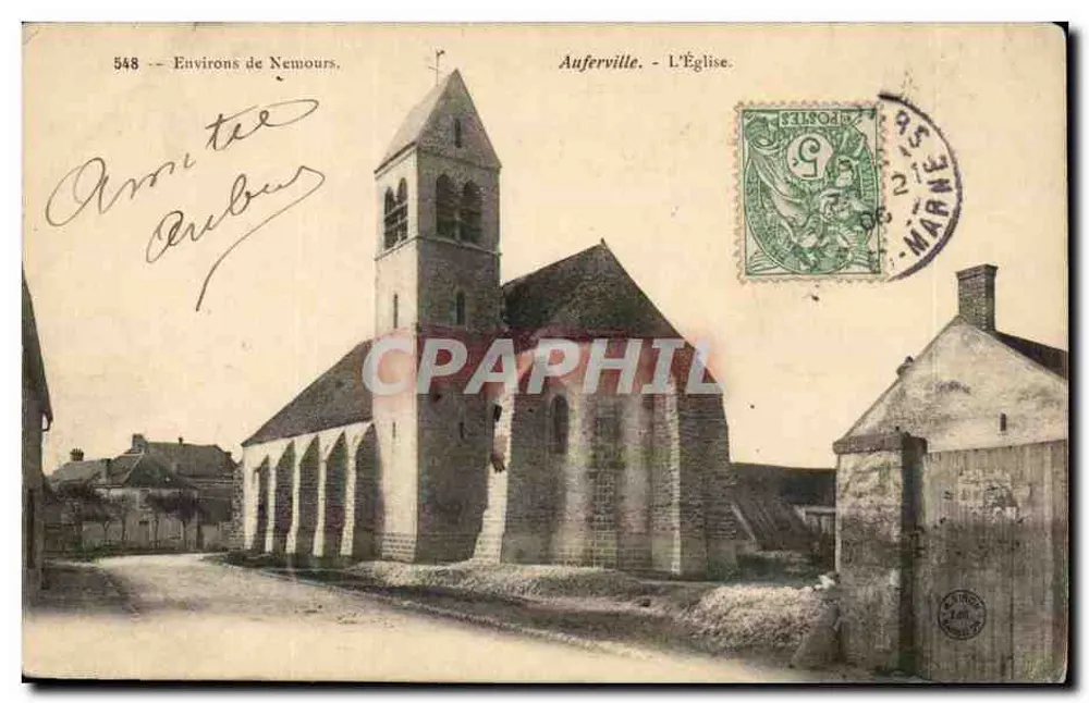 Auferville - A Igreja — Arredores de Nemours, n°548 - Frente