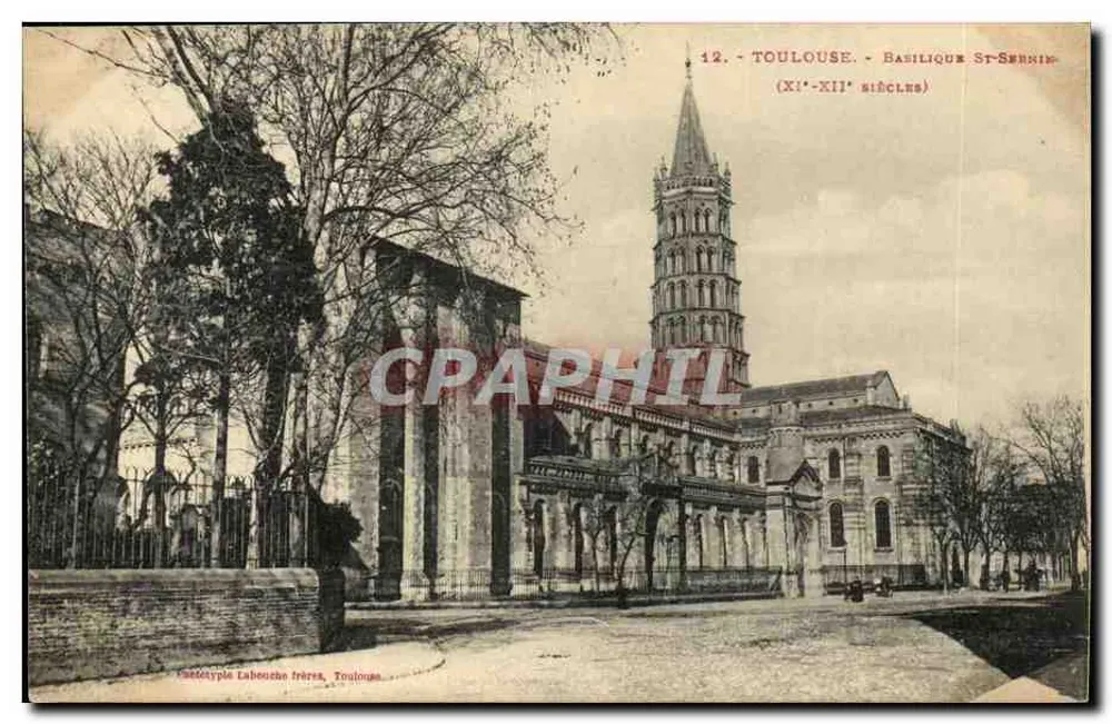 Toulouse - Basílica de São Sernim (séculos XI-XII) — Editor: Laheuche frères, Toulouse - Frente