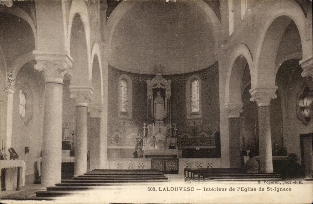 Lalouvesc — Innenansicht der Kirche St-Ignace — R. Fogeron, phot.-edit. - Vorderseite