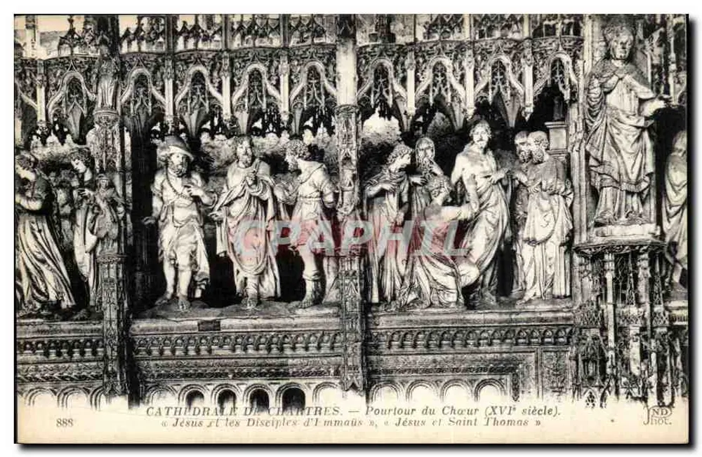 Kathedrale von Chartres — Umgebung des Chors (16. Jahrhundert). « Jesus und die Jünger von Emmaus », « Jesus und der Heilige Thomas » - Vorderseite