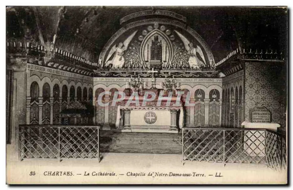 Chartres — Die Kathedrale — Kapelle Notre-Dame-sous-Terre — LL. — Offrandes et Cie, SN.D. 100 000 - Vorderseite