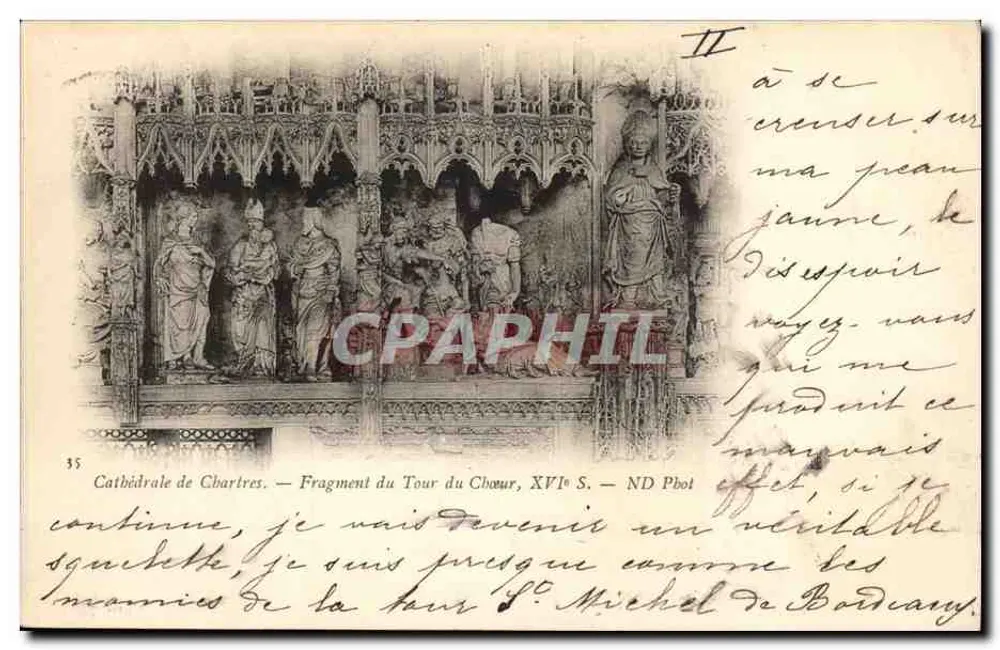 Kathedrale von Chartres — Fragment des Chorwegs, 16. Jh. — ND Pbot - Vorderseite