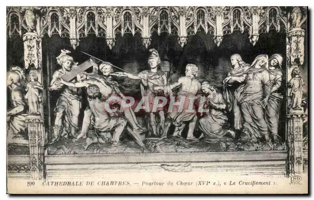 Chartreser Kathedrale — Umkreis des Chors (16. Jahrhundert), 'Das Kreuzigung' - Vorderseite
