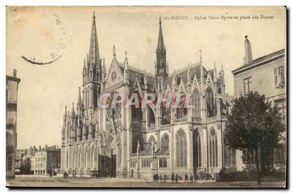 NANCY - Igreja de Saint-Epvre e praça das Dames — Imprimeries Réunies, Nancy - Frente