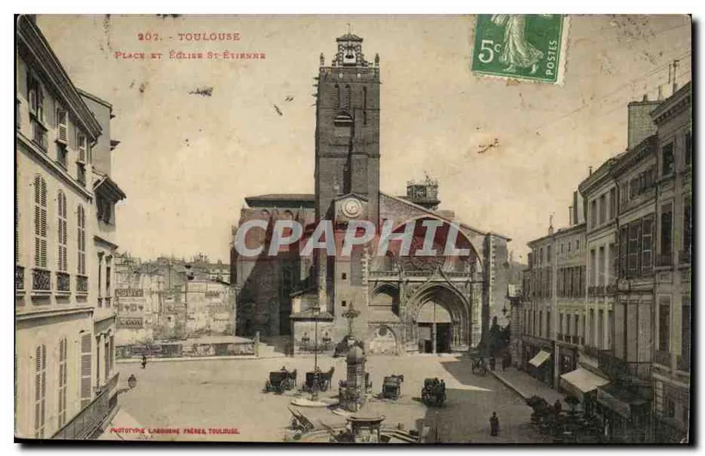 Toulouse - Place und Kirche Saint-Étienne — Phototype Labourne Frères, Toulouse - Vorderseite