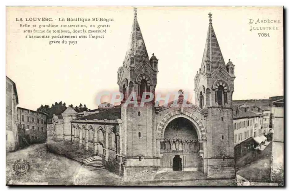 La Louvesg — A Basílica São Régis — L'Ardeche Illustrée 7051 - Frente