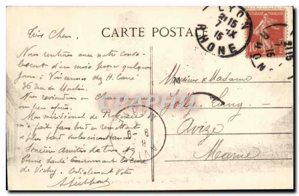 LYON — Basílica de N.-D. de Fourvière, Vista geral — Bonnepart-Cailloge editora, Lyon - Verso