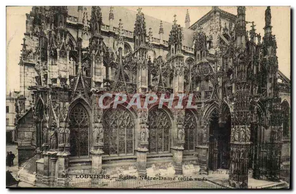 Louvières — Kirche Notre-Dame (Südseite) — Verlag Louvières - Vorderseite