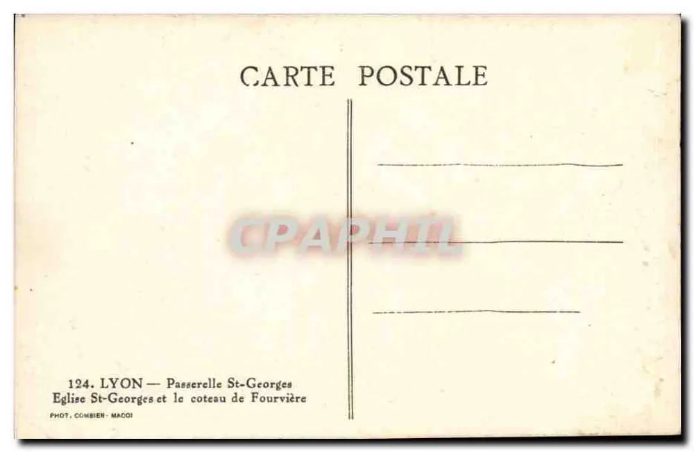 Lyon — Passerelle St-Georges und der Fourvière-Hügel — PHOT. COMBIER-MACOÏ - Rückseite