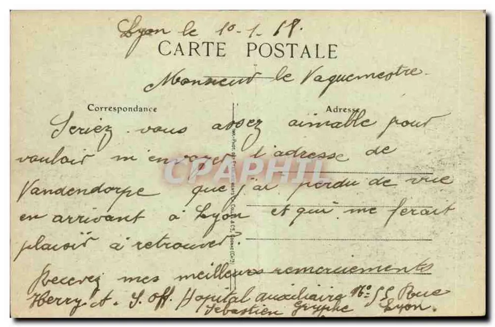LYON — Basílica N.-D. de Fourvière — Vista geral — Carrière, Édit., Déposé - Verso
